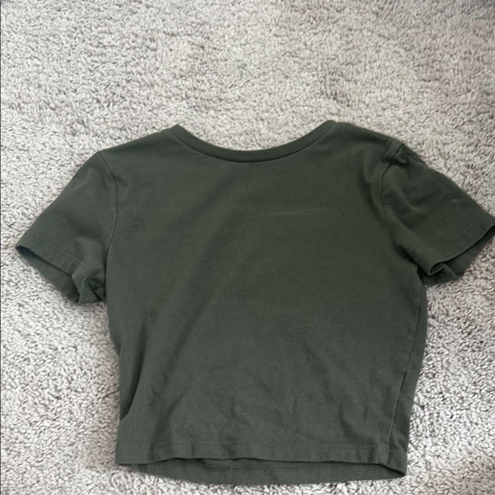Wild Fable Green Fitted Crop T-Shirt